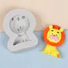 Molde de Silicone para Decoração de Bolo Mousse Fondant de Chocolate Cozimento Animal de Desenho Animado Sabonete de Banho Infantil