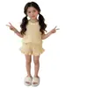 Conjunto de Niña Estilo Coreano 2026 Nuevo Modelo Chaleco con Volantes y Shorts para Bebé Pijamas Dulces de Seda de Hielo para Casa o para Salir