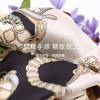 Lenço de Cetim Falso Longo Estreito Versátil da Moda para Mulheres com Estampa de Bolinhas Pequena Fita da Moda