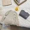 Suéter de Menina para Primavera e Outono Moda Bebê Crianças Personalizado Tendência Estilo Coreano Estilo College Cardigan Jaqueta de Tricô com Laço
