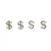 Joyería para Uñas de Lujo Accesible Transfronteriza DIY Símbolo de Moneda de Dólar Dorado y Plateado Diamante Brillante Incrustado Joyería de Diamante Estéreo Venta al por Mayor
