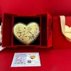 Bolo Shuibei Coração Dourado 520 Dia dos Namorados Bolo de Ouro Puro 999 520Mg Formato de Coração Ornamento Criativo Presente