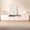 Mueble de TV de pie de madera maciza, moderno y sencillo, adecuado para salas de estar pequeñas, con almacenamiento y combinación de mesa de centro y mueble de TV