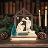 Papai Noel Transfronteiriço Alce Castiçal Estilo Nórdico Casa de Madeira Janela Decorações de Mesa Arranjo Decoração Comércio Exterior Atacado