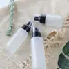 Estoque Disponível Garrafa de Vidro Tipo Pump para Loção, Garrafa de Vidro com Dispenser para Loção, Garrafa de Vidro Cosmética, Produto para Cuidados com a Pele, Limpador Facial