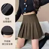 Saia de Saia para o Trabalho Cintura Alta Versátil Slim-fit Emagrecedora Plissada Média Longa Coreana Linha A Feminina