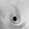 Novo colar estilo chinês oval com incrustação de jade negro feminino elementos clássicos simples design de nicho corrente de clavícula de alta qualidade moda