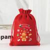 Bolsa Grande Roja para Empaque de Regalo de Navidad Bolsa para Dulces Bolsa para Manzana de Nochebuena Bolsa de Lino con Cordón de Lino Imitación Venta al por Mayor Transfronteriza