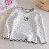 Camiseta Elegante de Manga Larga para Niña Primavera y Otoño 2026 Nuevo Estilo Bebé Niña Versátil Lunares Estilo Princesa Suéter Camiseta Interior