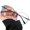 Retro negocios luz azul anti maquillaje gafas de montura grande foto maquillaje artefacto hombres y mujeres con una fábrica una generación de cabello
