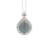Yuebao Joyería Jadeíta Natural Plata de Ley S925 Dios Amarillo de la Riqueza Moneda de Cobre Nube Auspiciosa Noble Vintage Tendencia China Nicho Colgante de Plata