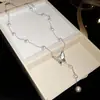 Amor de Verano Flor de Piedra Preciosa Gentil Lazo Perla Collar Exquisita Cadena para Clavícula Lujo Ligero Collar de Gama Alta