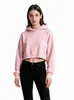 Moletom com capuz feminino curto estilo europeu e americano 350g, jaqueta com capuz outonal de corte solto que emagrece com texto estampado