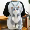Gato de peluche realista auténtico con sonido, juguete de peluche de gato, muñeco grande suave relleno, regalo para niños