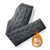 Pantalones impermeables a prueba de frío de lana de cordero para otoño e invierno, holgados, forrados de vellón, gruesos, de talla grande, rectos, cálidos, de algodón, pantalones deportivos para hombre