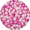 Pulseira de Flor Rosa Gradiente Colorida de ABS com Pérolas Artificiais Contas Soltas Acessórios para Joias DIY Pulseira Colar Feitos à Mão Materiais