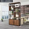 Estante de prateleiras divisórias, estante de livros, tela de ferro estilo industrial autoportante para sala de estar, armário de parede para escritório, decoração de sala de jantar, hall de entrada