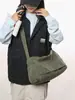 Bolso de Hombro de Lona de Color Sólido de Gran Capacidad Bolso Cruzado Simple Bolso Mensajero Retro Japonés Versátil Mochila para Estudiante Universitario