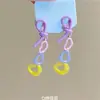 Brincos de Flor Coloridos com um Design Estiloso, Brincos Longos e Elegantes, Pingentes de Orelha Fofos e Doces, Brincos de Verão para a Praia