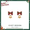 Serie de Pendientes de Clip Navideños ~ Otoño e Invierno Nuevos Pendientes de Árbol de Navidad Estrella Pendientes Sentido Avanzado Explosiones Pendientes de Moda