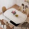 Tapete de mesa redondo dobrável de couro vintage de luxo, tapete de mesa de jantar oval, tapete de mesa de sala de estar, toalha de mesa à prova d'água e à prova de óleo, personalizável
