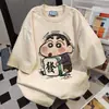 Roupas de Trabalho de Verão 2025 Estilo Japonês Doce e Fresco Estilo Bonito Camiseta de Manga Curta Estampada Casual Versátil Solta Gola Redonda Top Feminino