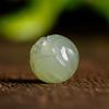 Cuentas Sueltas de Jade Hetian Natural, Verde Agua Claro, Cuentas de Loto Nube con Dorso Tallado Verde Qinghai, Accesorios DIY Cuentas Espaciadoras