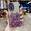 Funda para teléfono Huawei Enjoy Z con purpurina y diseño de oso violento y arena movediza. Funda protectora de goma suave anticaídas para Honor X40.