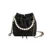 Bolso Cubo de Cadena de Perlas para Mujer 2026 Nueva Moda Versátil Bolso de Hombro Cruzado Estilo Coreano Estilo Ins Bolso de Cuerda
