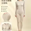 Conjunto de ropa interior térmica para hombre de seda y lana, colección otoño/invierno, conjunto a juego para parejas, top y pantalón térmico ajustados para mujer