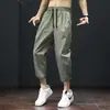Verano 2026 Nuevos Pantalones Cortos de Hielo y Seda para Hombre Pierna Recta Holgada Cordón Secado Rápido Casual Pantalones de Moda con Caída Tobilleros
