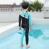 Traje de Buceo para Niños, Traje de Baño de una Pieza con Bloques de Color y Mangas Largas para Hombres y Mujeres, Snorkel, Surf, Traje para Medusas, Buceo Libre Estilo Húmedo