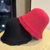 Nuevo Gorro de Punto de Lana Pura Estilo Coreano para Mujer en Otoño e Invierno, Encaje Delicado, Dulce y a la Moda, Suave y Ceroso, Gorro tipo Cubo Pequeño