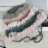 Sombrero de Ganchillo Mezclado Pelo de Conejo Rex Sombrero de Piel Lindo Cálido Cinturón de Corbata Sombrero de Lana 2024 Sombrero Cálido Peludo
