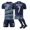 A2526 Riad Victoria Local y Visitante No. 7 Ronaldo Conjunto de Uniforme de Fútbol para Adultos y Niños Nueva Camiseta Transfronteriza