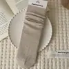 Calcetines suxinaimin estilo retro relajado holgados para otoño e invierno, calcetines de canalé vertical de baja saturación hasta la mitad de la pantorrilla, calcetines para mujer de doble puntada