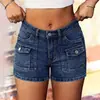 Shorts Jeans Americano Picante para Meninas 2026 Novo Cintura Alta Esticável Abraça o Quadril Hot Pants Lavado Retrô Shorts Transfronteiriços Roupa Feminina