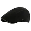 Gorro Grueso Cálido Forrado de Lana para Otoño e Invierno para Hombres, Boina de Pana, Gorra Retro Británica de Visera Adelantada, Gorra de Pintor de Pico de Pato para Mujeres