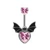 Gatte transfronteiriço Wansheng piercing de umbigo teia de aranha prego de umbigo cruz acessórios de umbigo cruzado piercing de umbigo de morcego piercing labial de amor