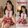 Sueño de Mariposa Seda Lencería Sexy, Deseo Puro Estilo Japonés Cuadros Inocente Juego de Rol Estilo Universitario JK Uniforme de Preparatoria