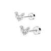 Joias Simples para Body Piercing, Brincos Personalizados em Formato de Coração Punk, Atacado de Brincos, Unhas de Osso da Orelha com Haste Longa de Aço Inoxidável Transfronteiriças