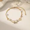 [acero de titanio de cuerpo completo] nueva moda serie de tobilleras de acero de titanio corazón de melocotón luna no se desvanece doble borla joyería para el pie
