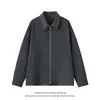 Otoño 2026 Nuevo Estilo Japonés de Moda Rayas Cuello Campana Patchwork Casual Oversize Holgado Falso Dos Piezas Chaqueta