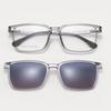 TJ2191 Funda Flip Magnética Cuadrada Absorbente Gafas para Miopía Montura de Gafas Clip Solar Polarizado para Hombres y Mujeres Gafas de Sol Marco de Gafas Tinta Tendencia