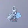 Llavero de Oso de Caramelo Corazón Colorido Llavero de Cuentas DIY Accesorios Colgante Decorativo Versátil Venta al por Mayor