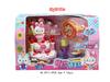 Serie Conejo Rosa de una palabra Refrigerador de Princesa Traje Lavadora de Cocina Caja Registradora Sonajero Juguetes de Juego para Niña