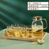 Botella de Agua Fresca con Patrón Vertical de Lujo Ligero, Vaso de Vidrio para Agua Fresca de Alta Temperatura para el Hogar, Botella de Agua Fresca de Gran Capacidad para la Sala de Estar, Juego de Vasos de Agua