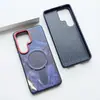 Adequado para Capa de Celular Samsung S26Ultra, Capa Protetora Pintada S25Edge, 25U Sucção Magnética S24Ultra Couro S26+