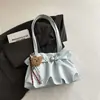 Bolso de hombro retro de color liso alta moda 2026 nuevo modelo diseño elegante de moda moderno para el día a día bolso de hombro plisado