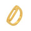 Anel de Dedo Geométrico Retangular Vazado Enigma Moda Personalizado Aço Inoxidável Ouro Real 18K Galvanizado por PVD em estoque